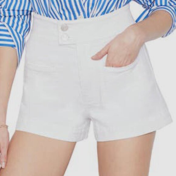 Frame Denim Pants - Frame Le Hardy High-rise White Denim short size 24